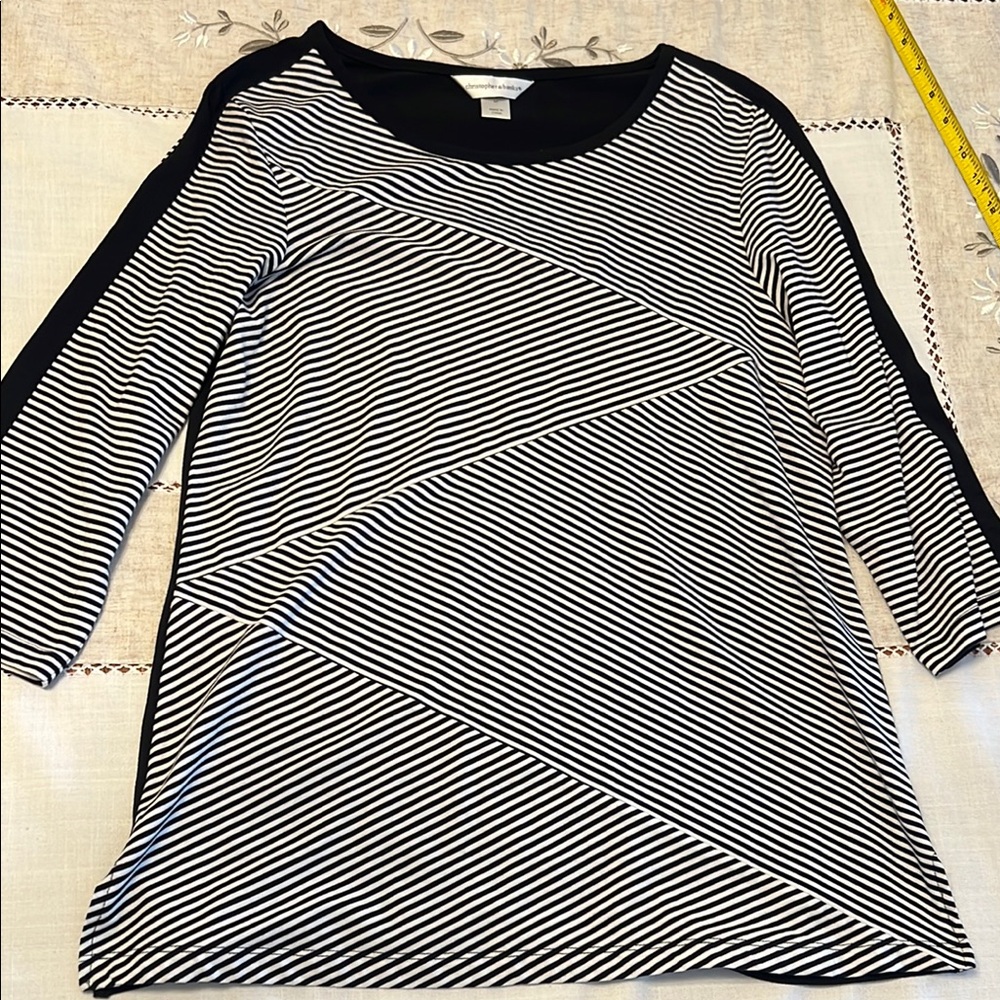 Christopher & Banks Black and White Long Sleeve Tee